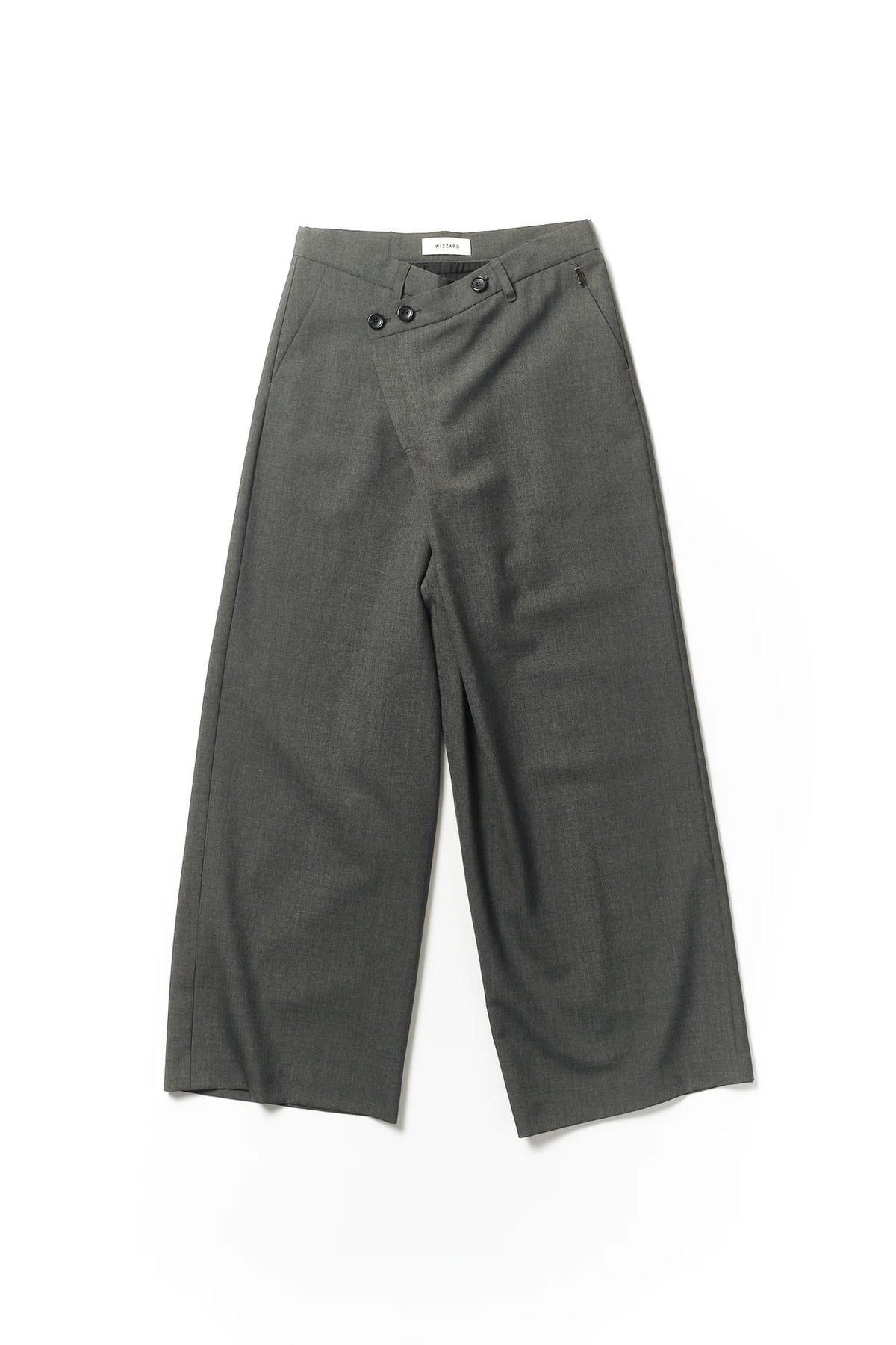 overlap front wool slacks