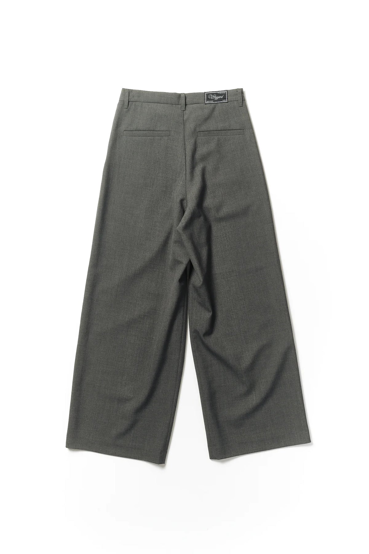 overlap front wool slacks