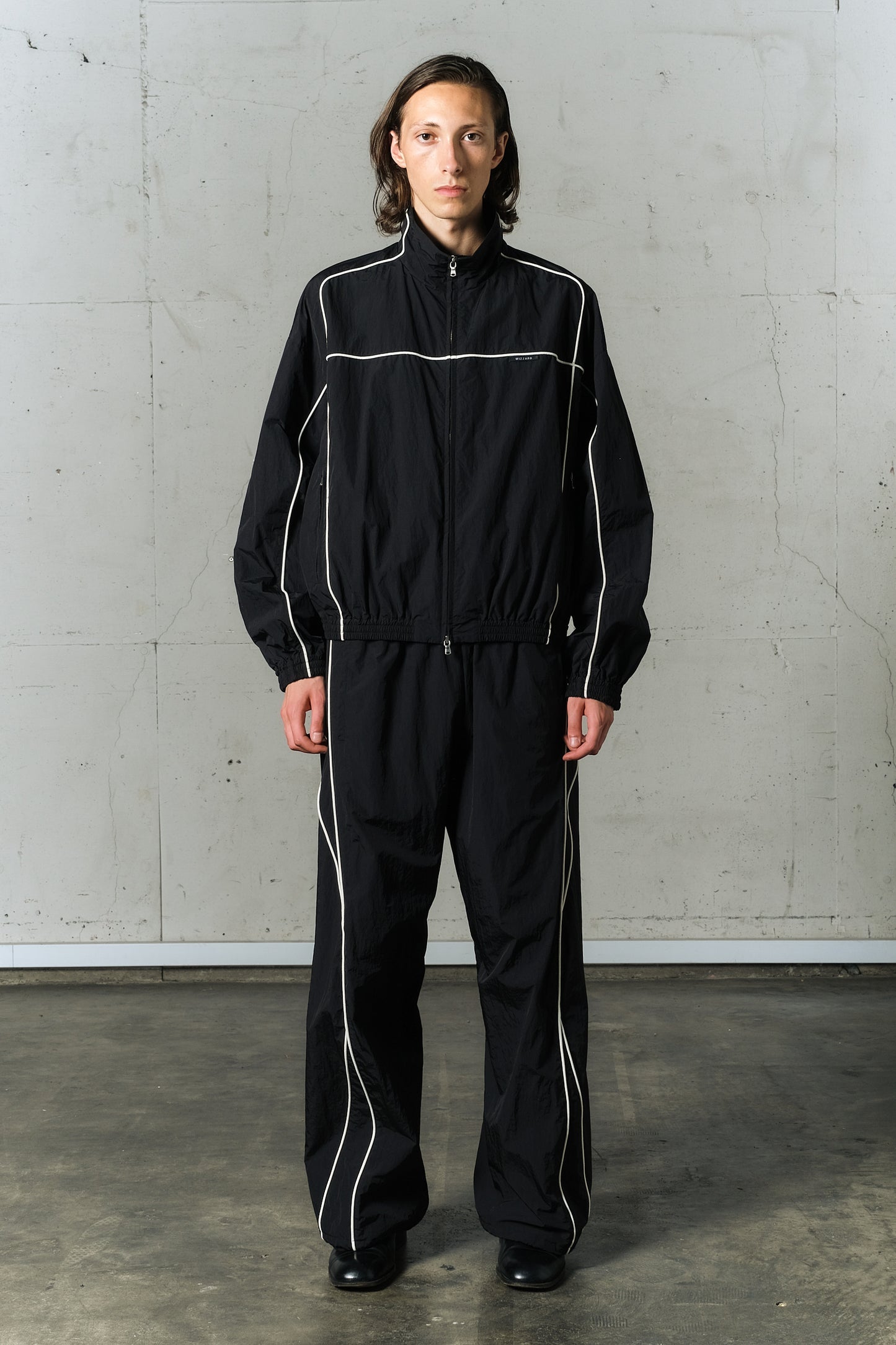 motion pleat ripstop track jacket