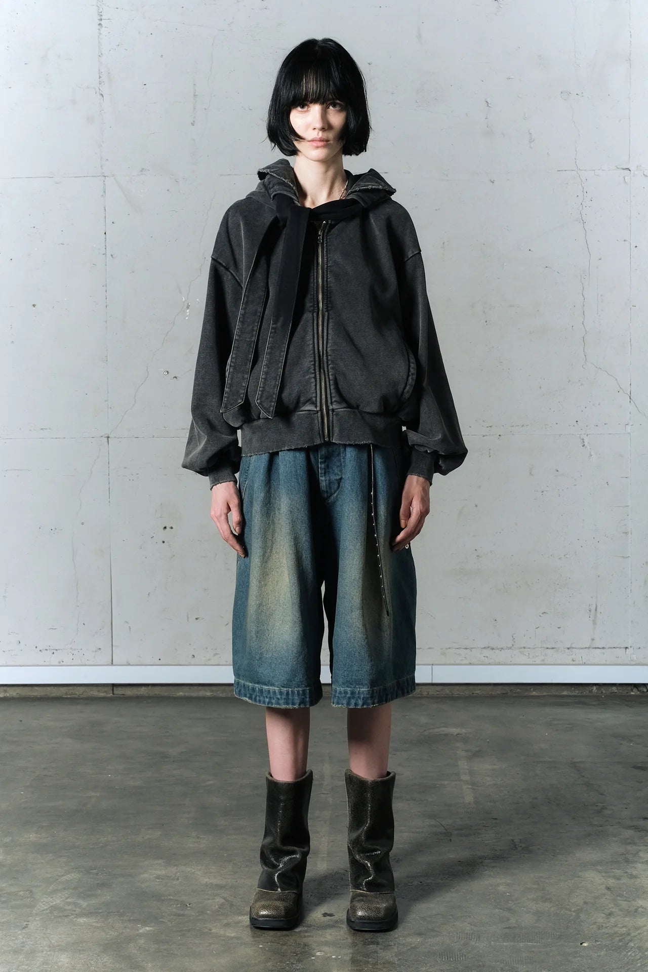 vintage fade tactical zip hoodie