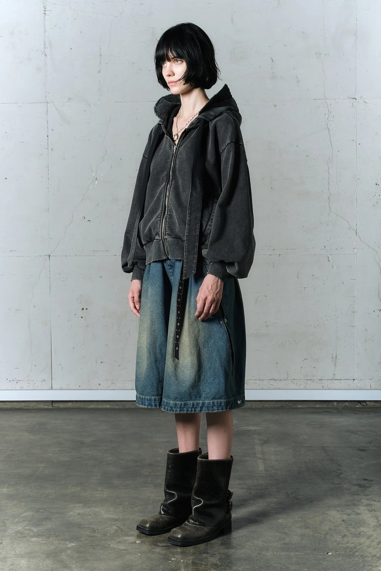 vintage fade tactical zip hoodie