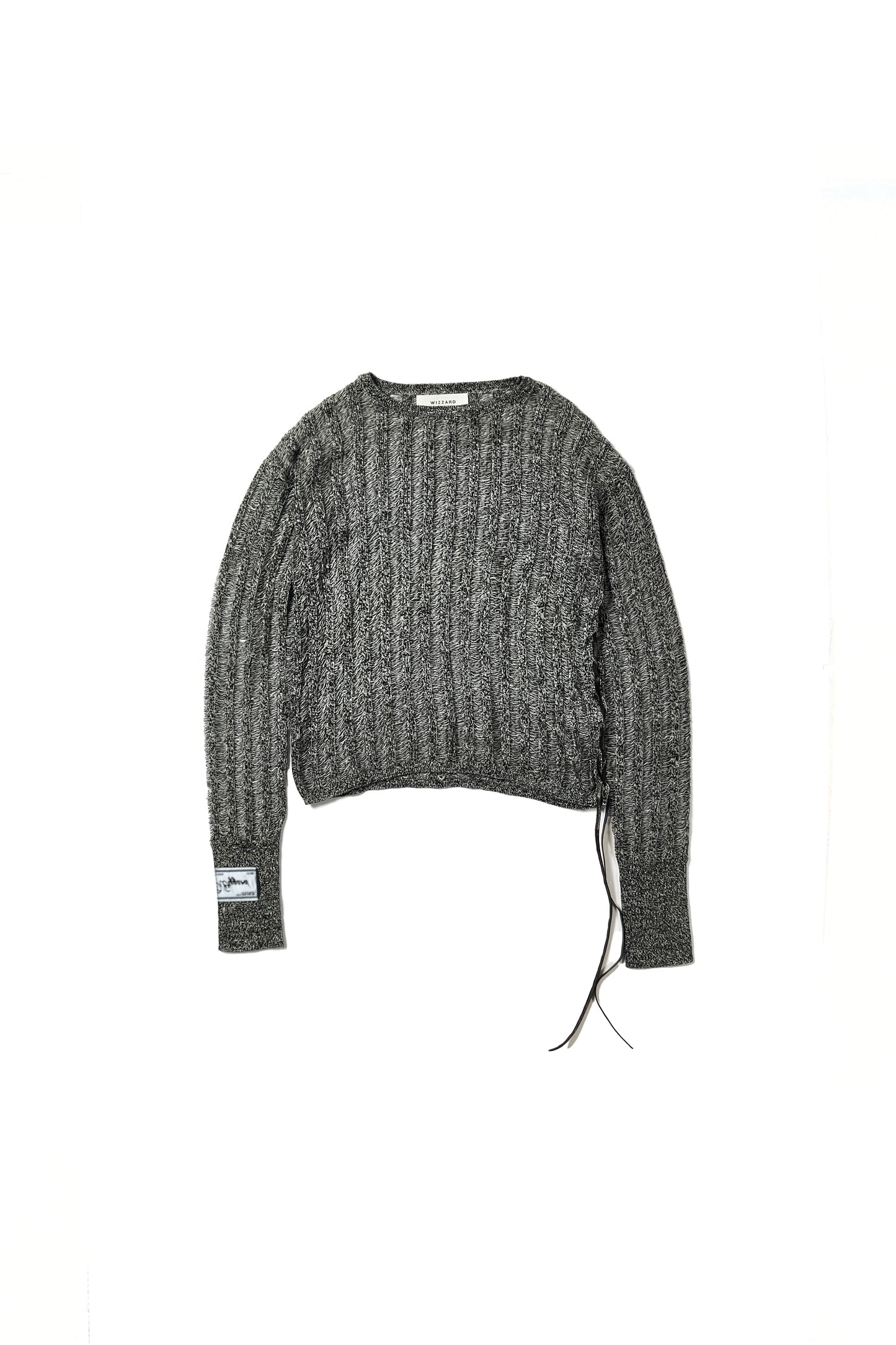 sheer rib crewneck knit