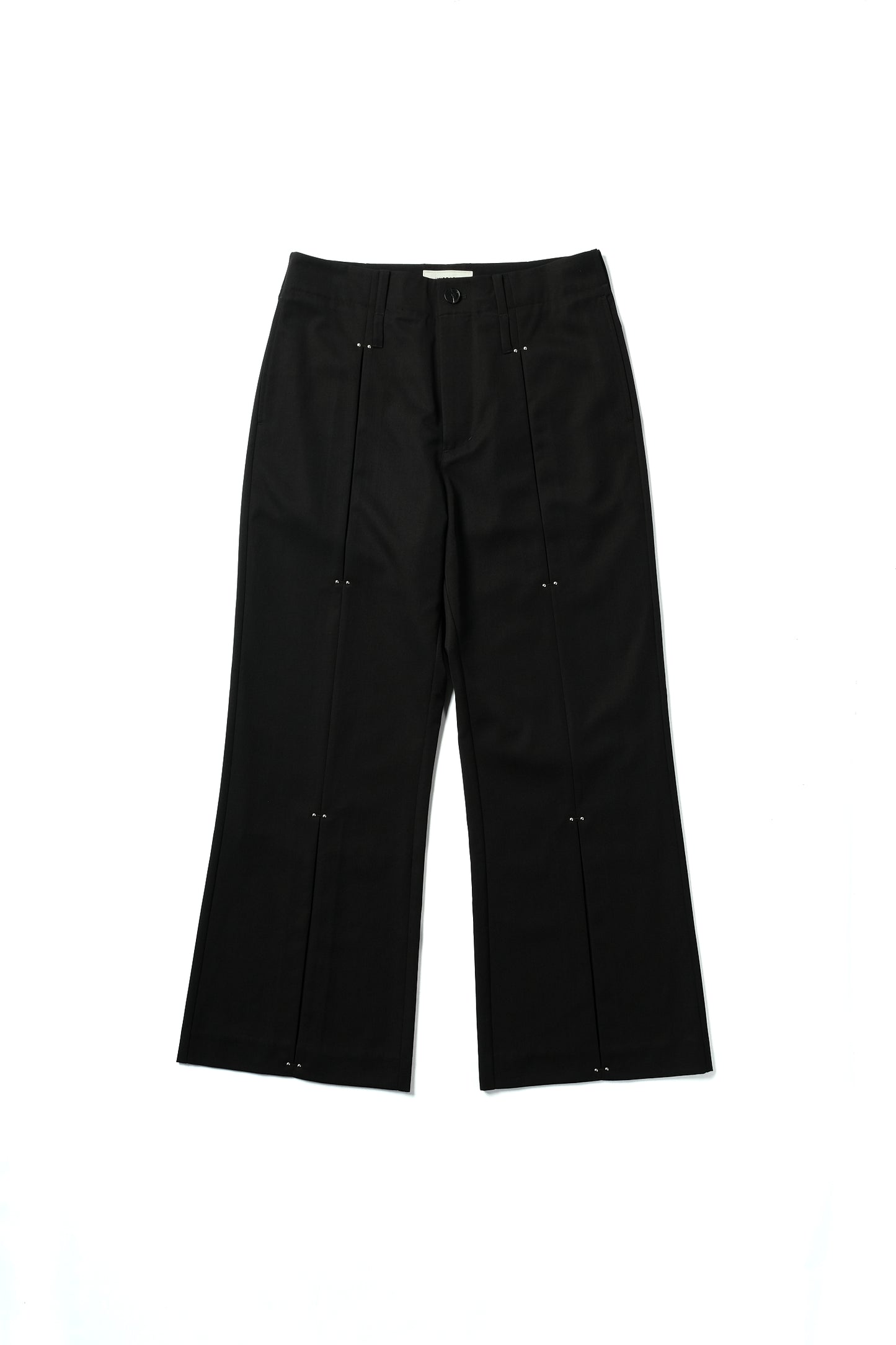 studded motion pleat gab trousers