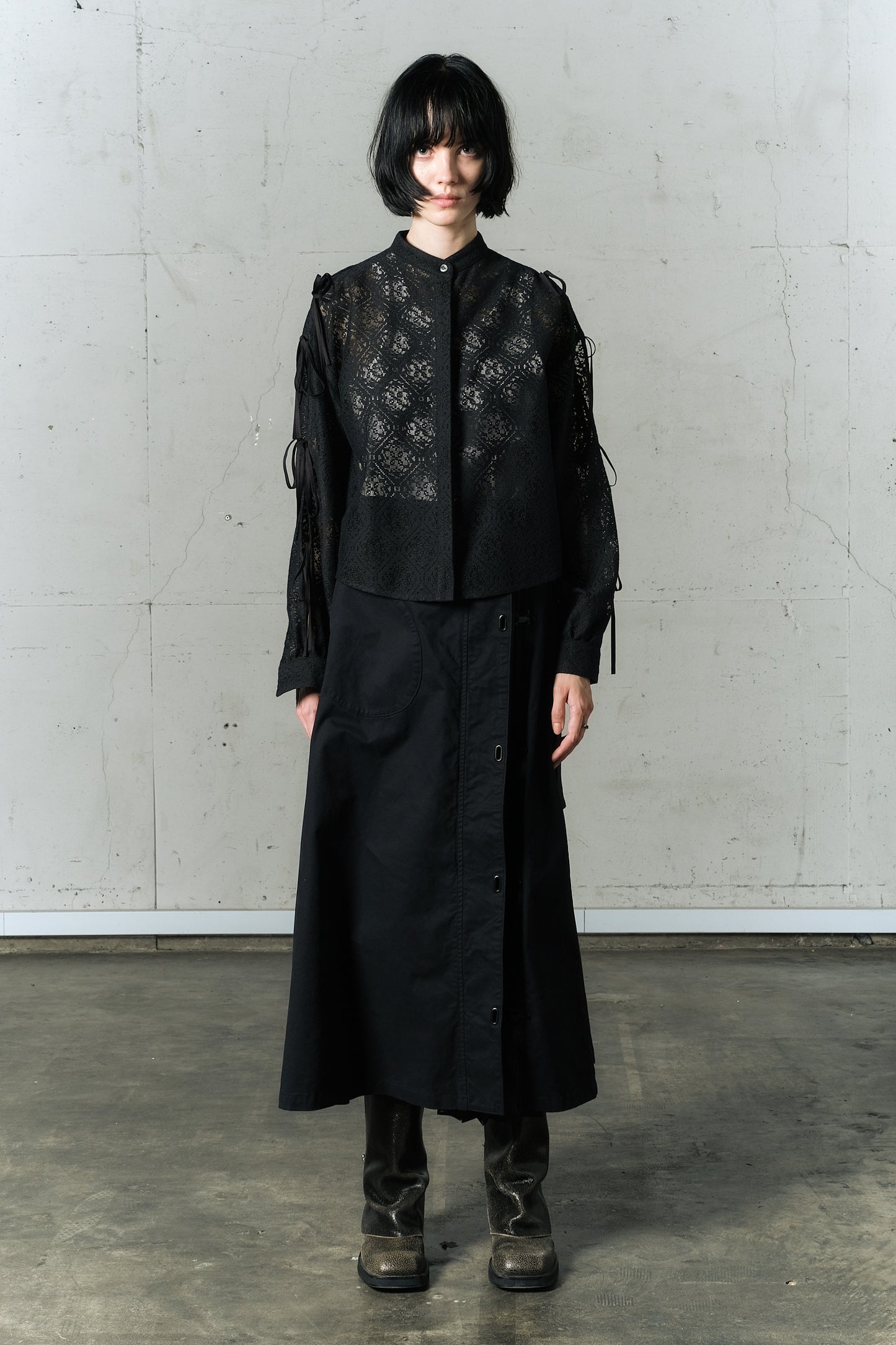 aging docking pleats skirt