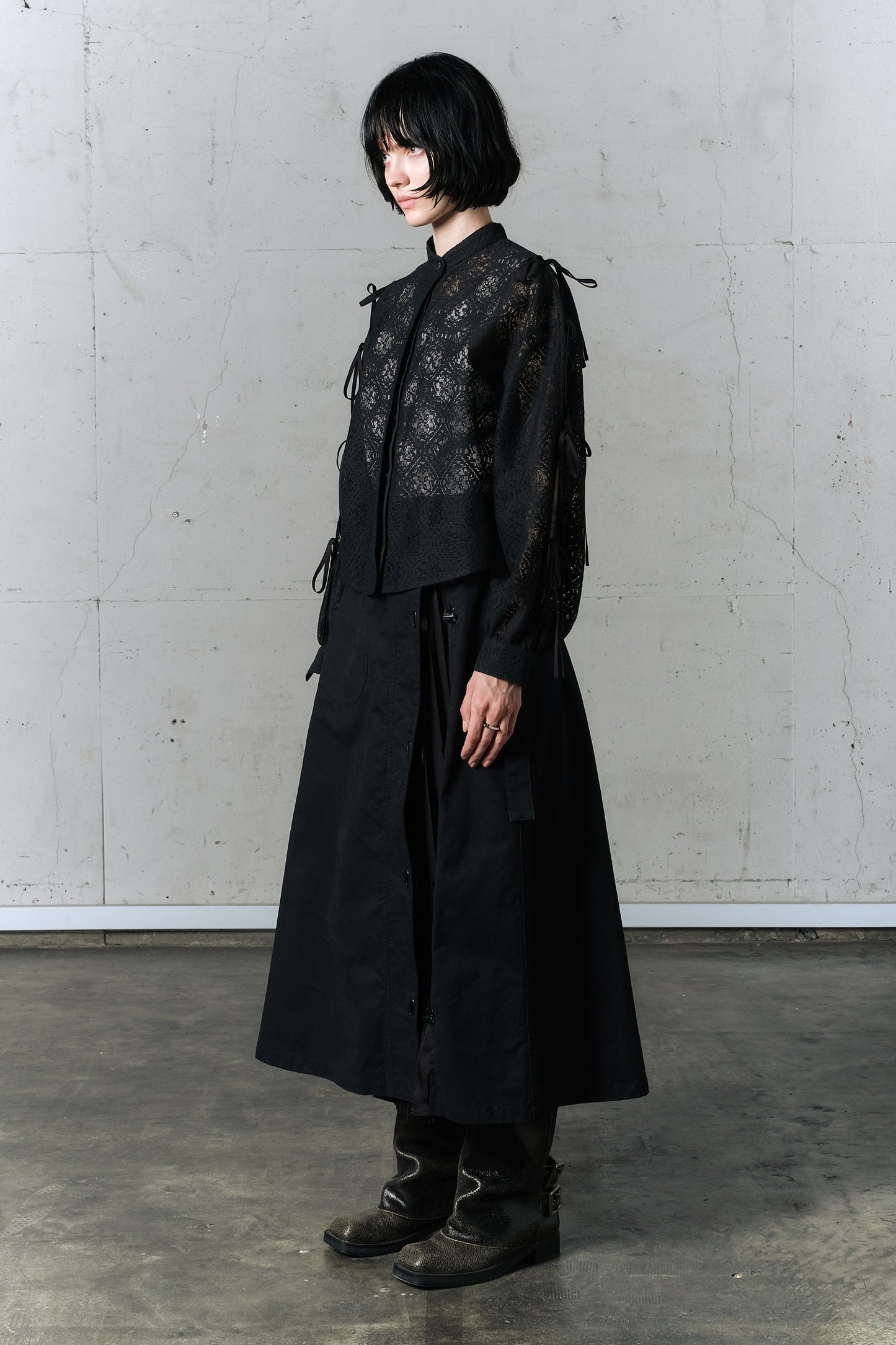 aging docking pleats skirt