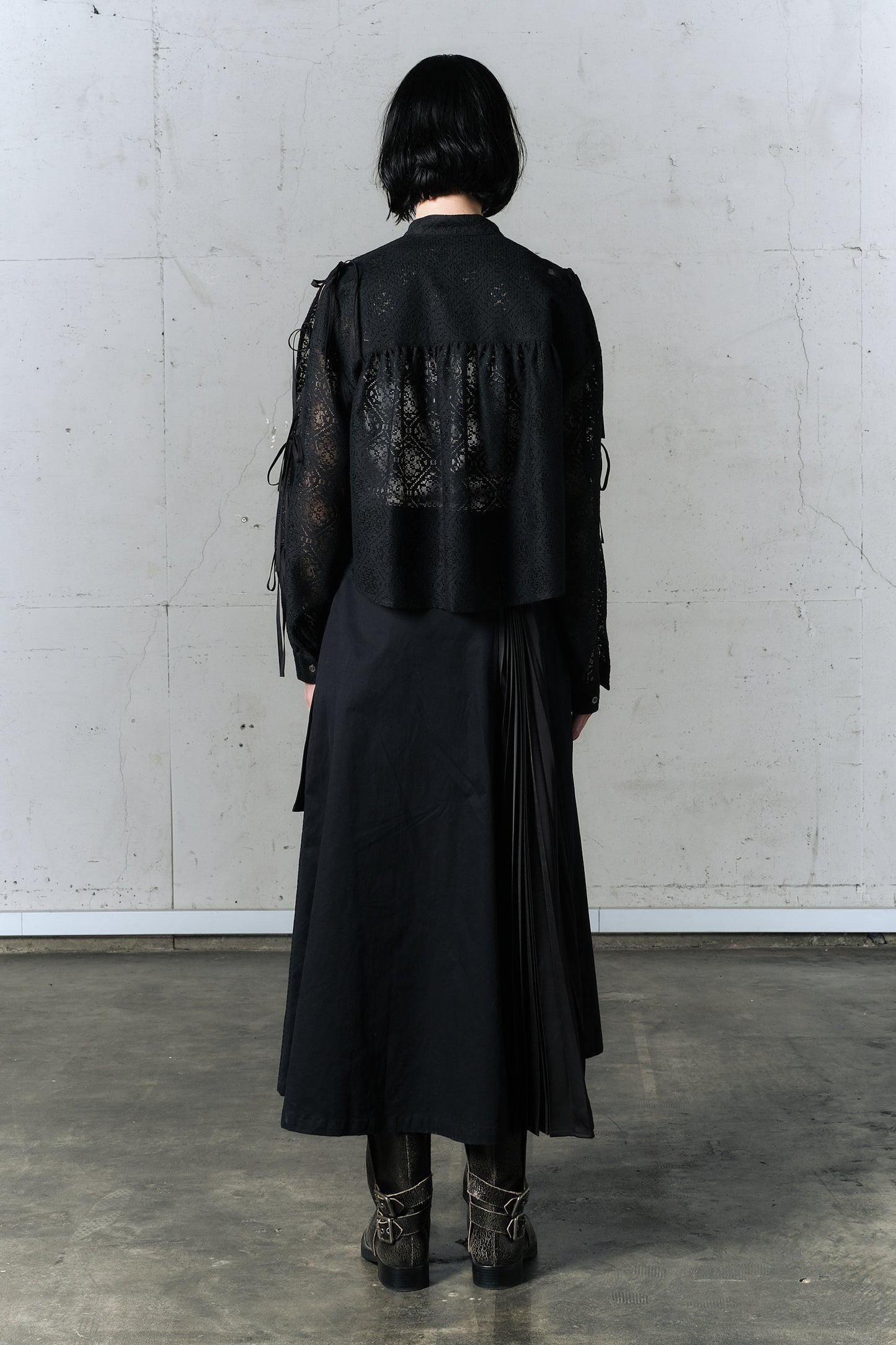 aging docking pleats skirt