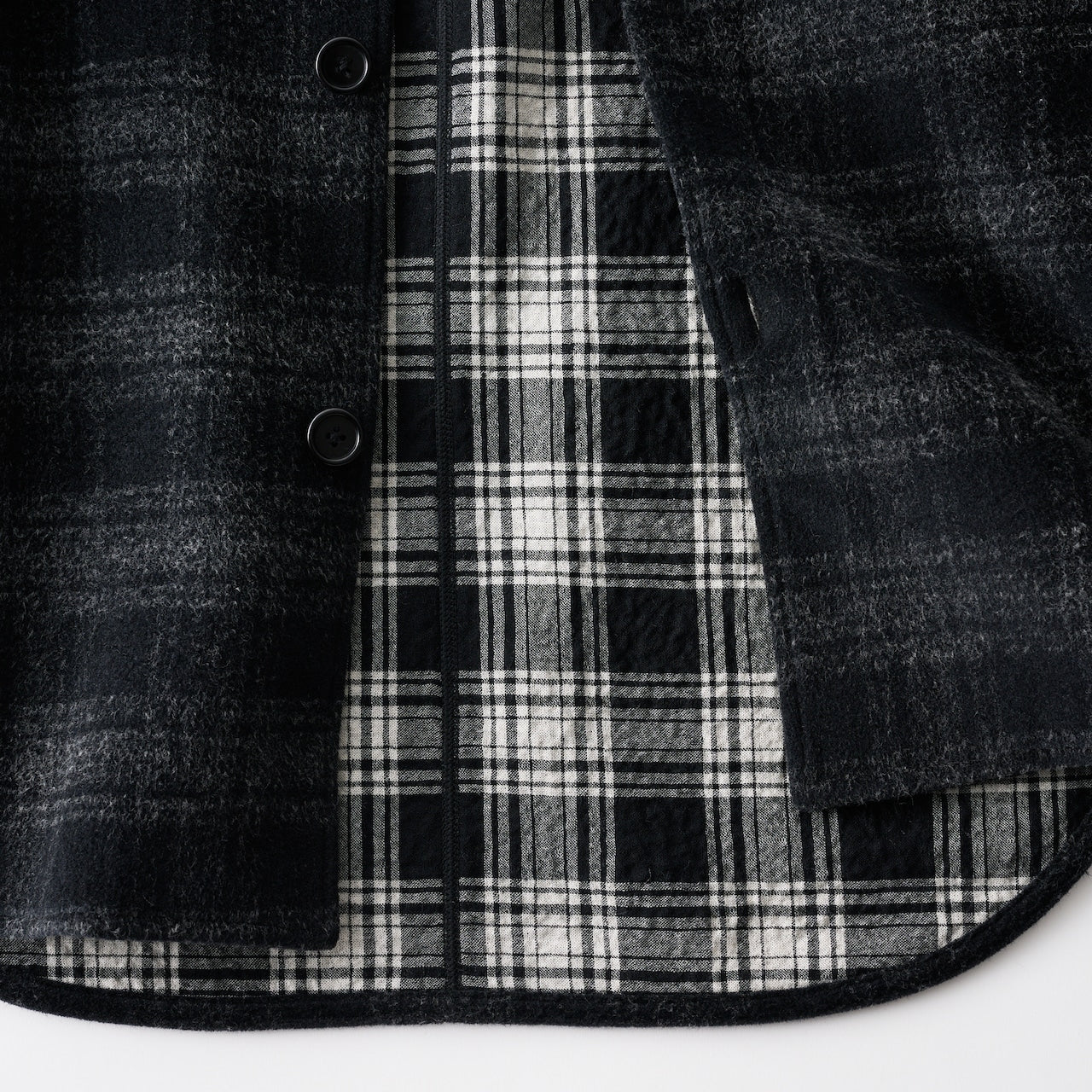 tartan check double cross jersey over shirt jacket