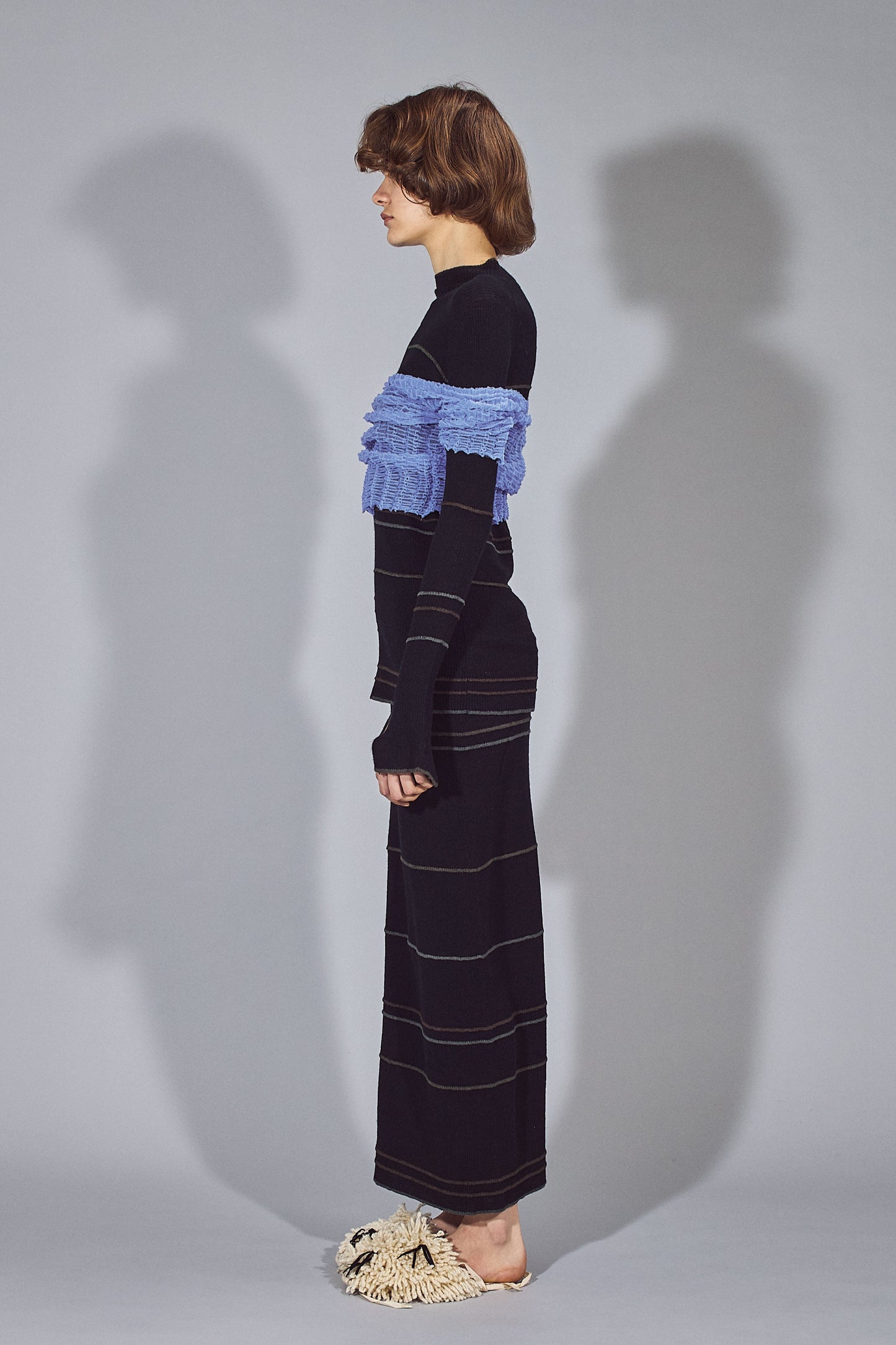 sheer wavy pullover