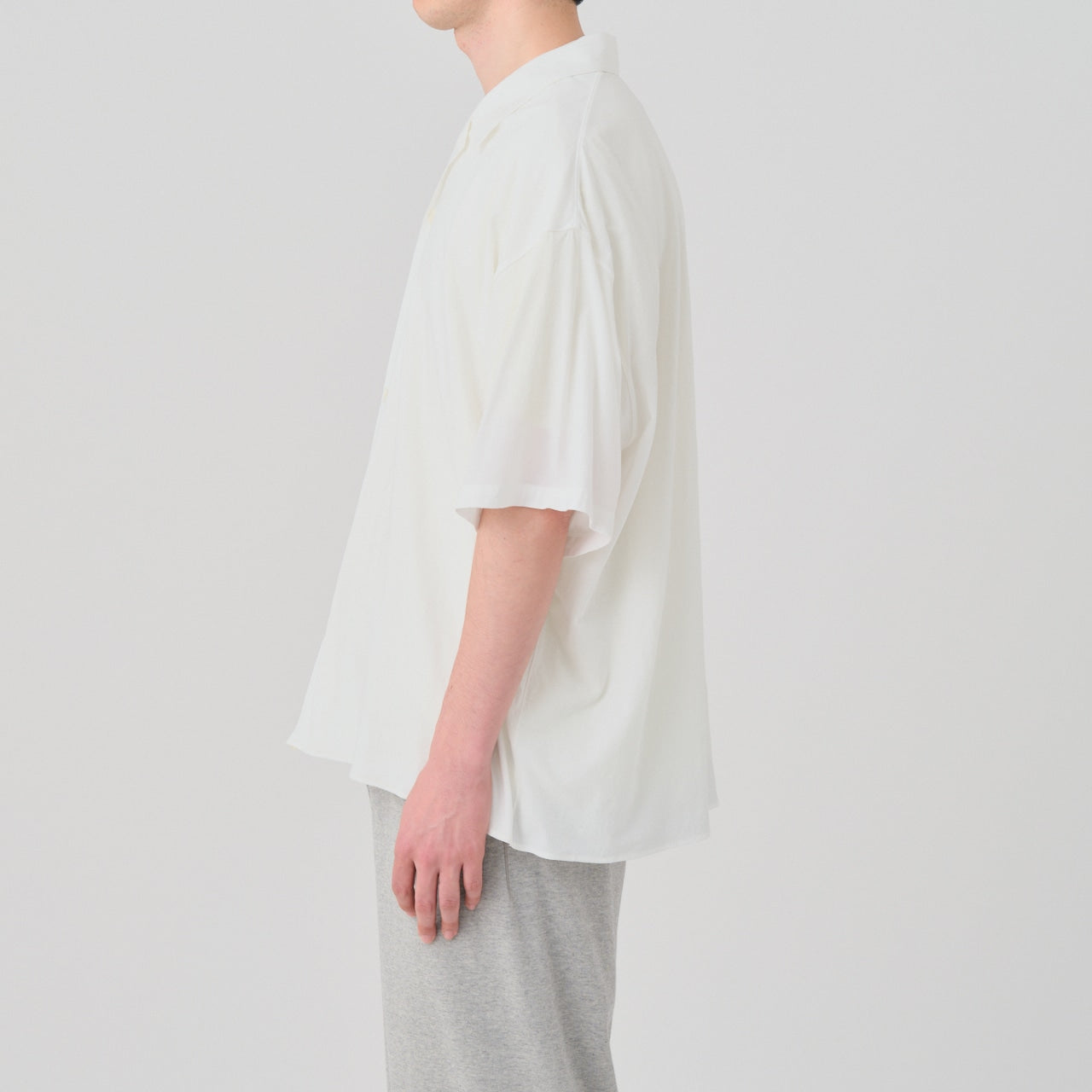 super high gauge natural washer jersey double front half sleeve shirt