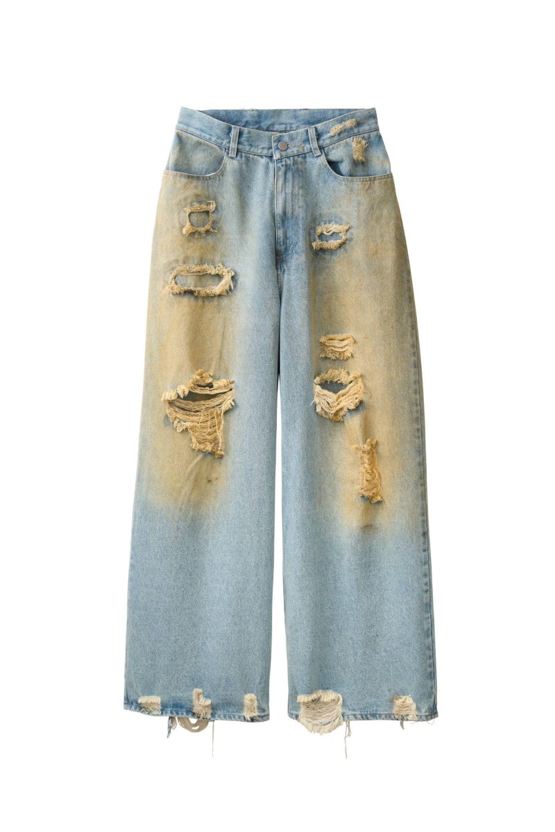 damage denim pants(unisex)
