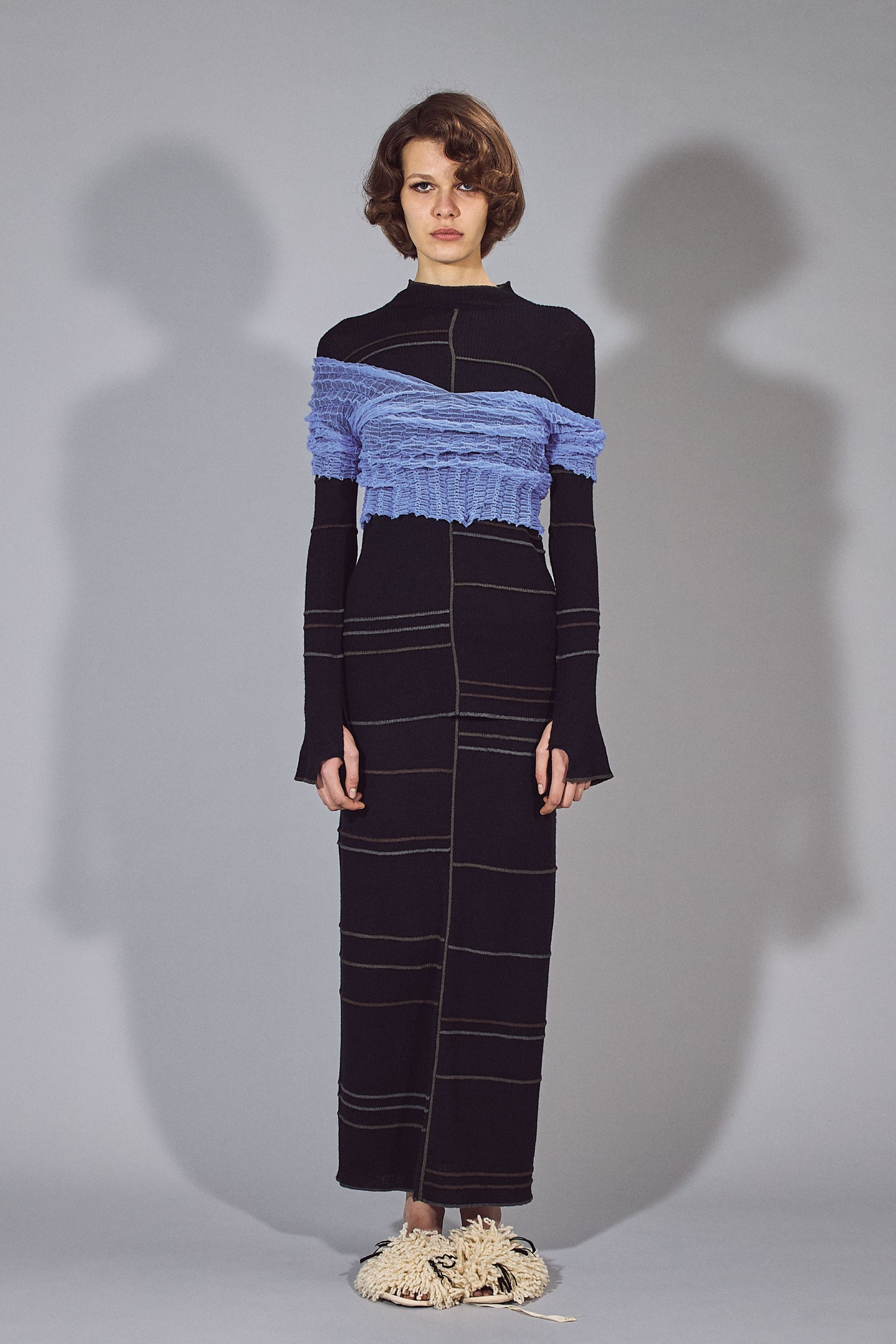 sheer wavy pullover