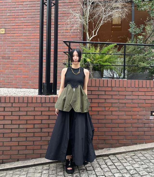 irregular hem skirt