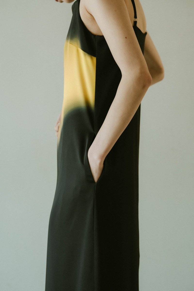 flower print satin dress