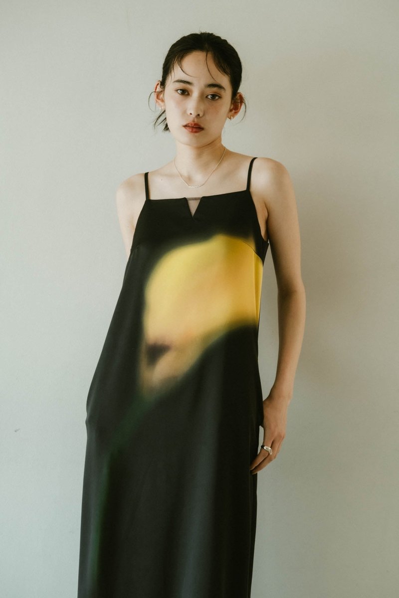flower print satin dress