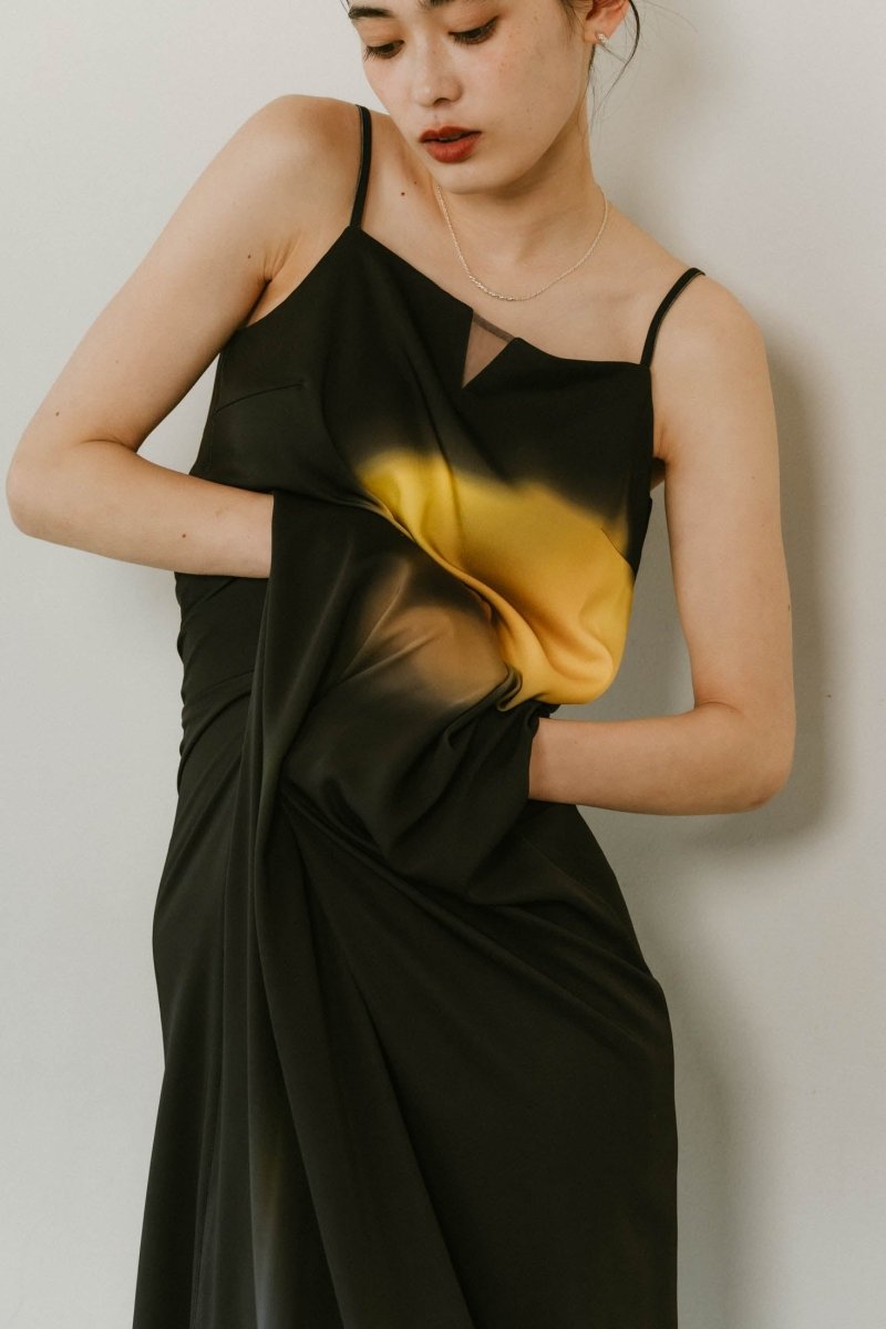 flower print satin dress