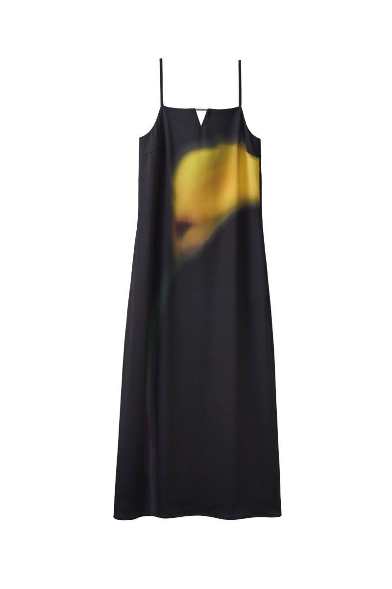 flower print satin dress