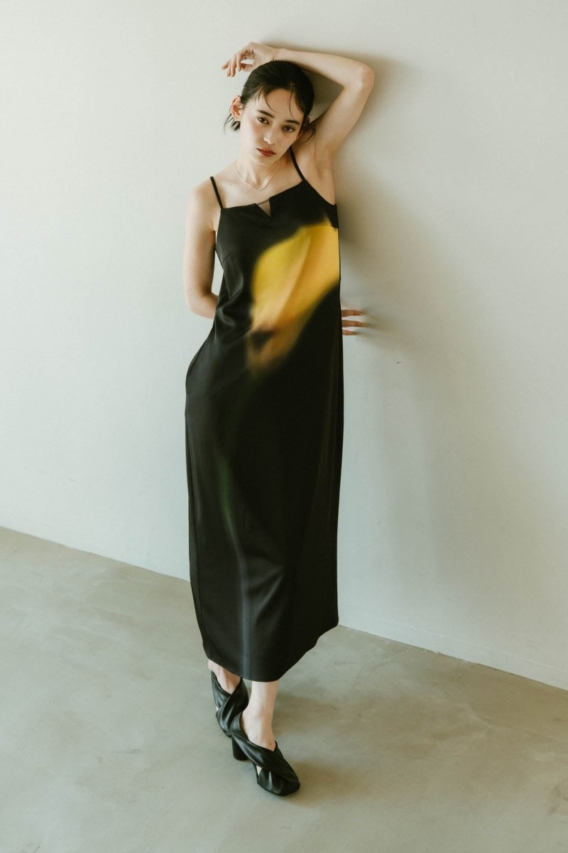 flower print satin dress