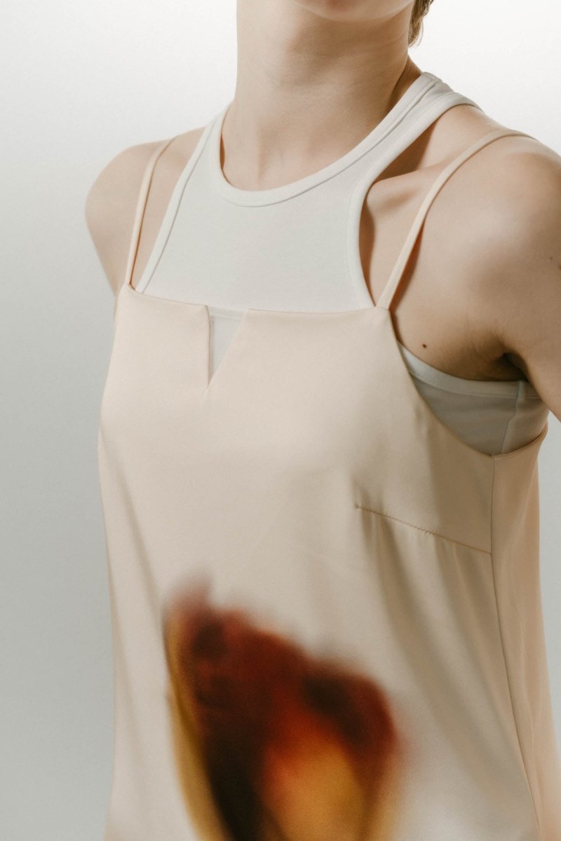 flower print satin dress