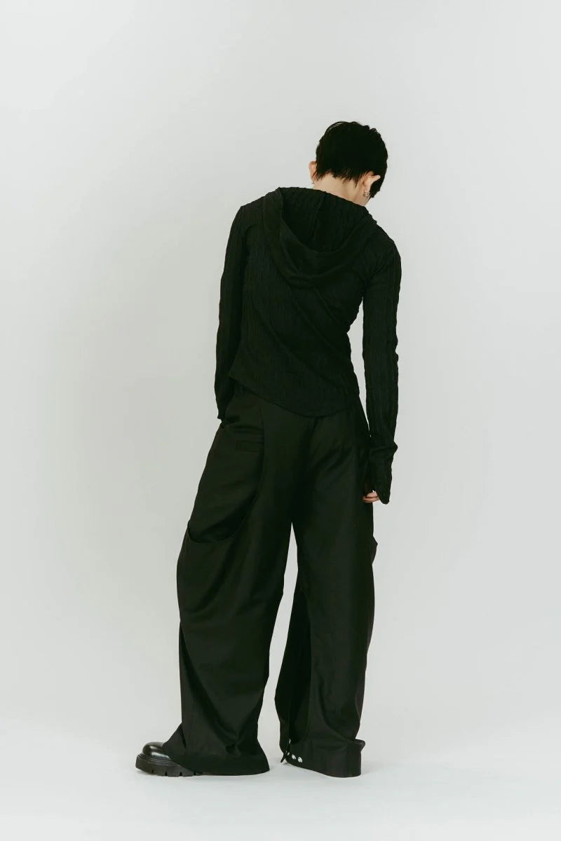hooded jacquard top