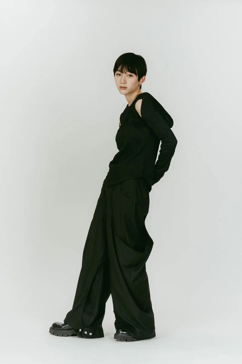 hooded jacquard top