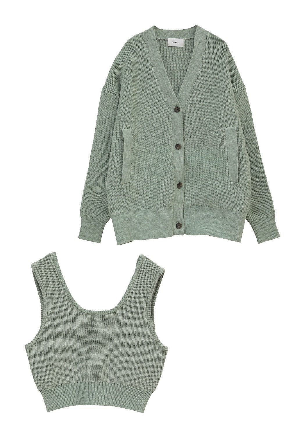 bustier set knit cardigan