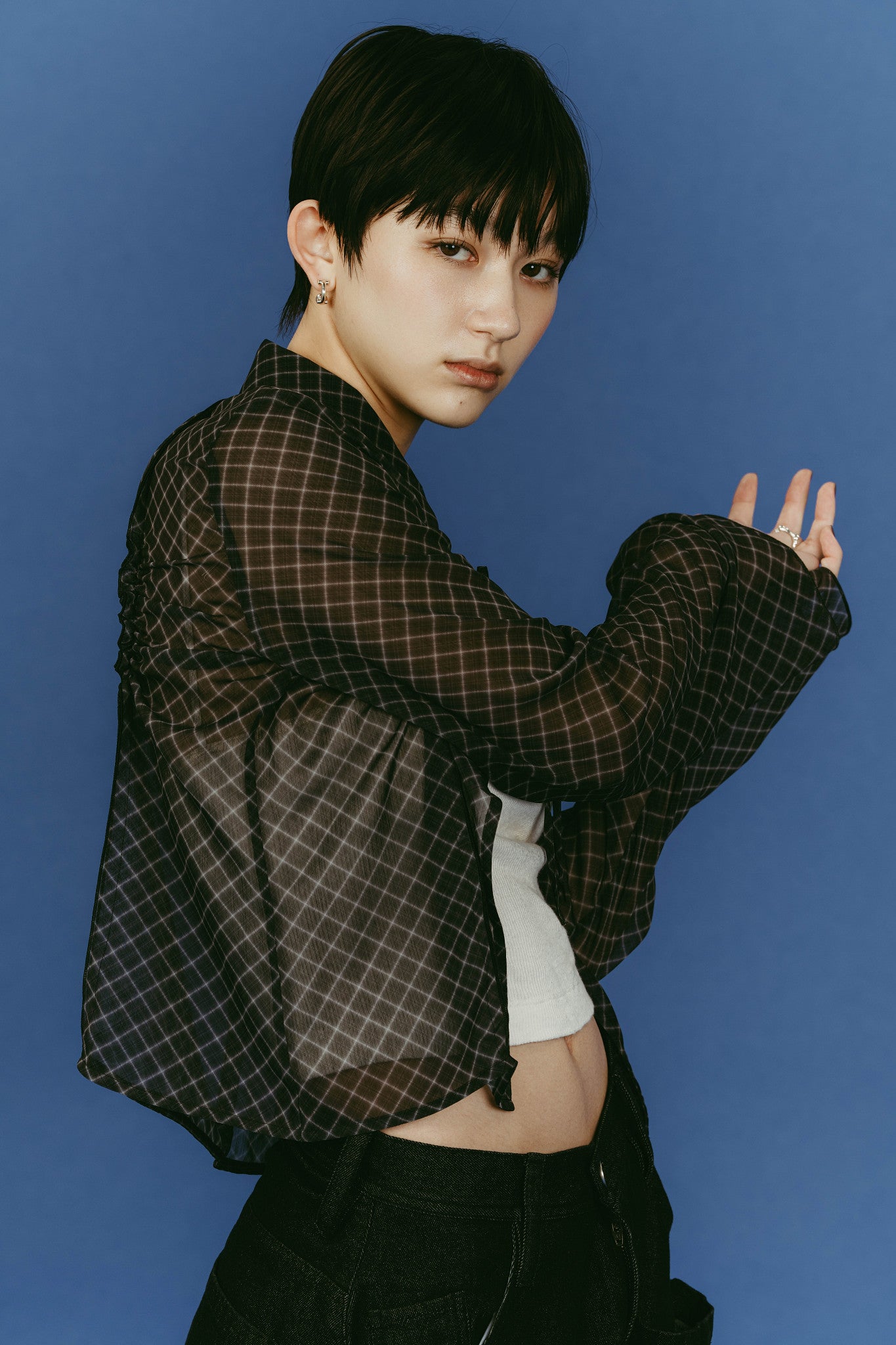 sheer collared blouse