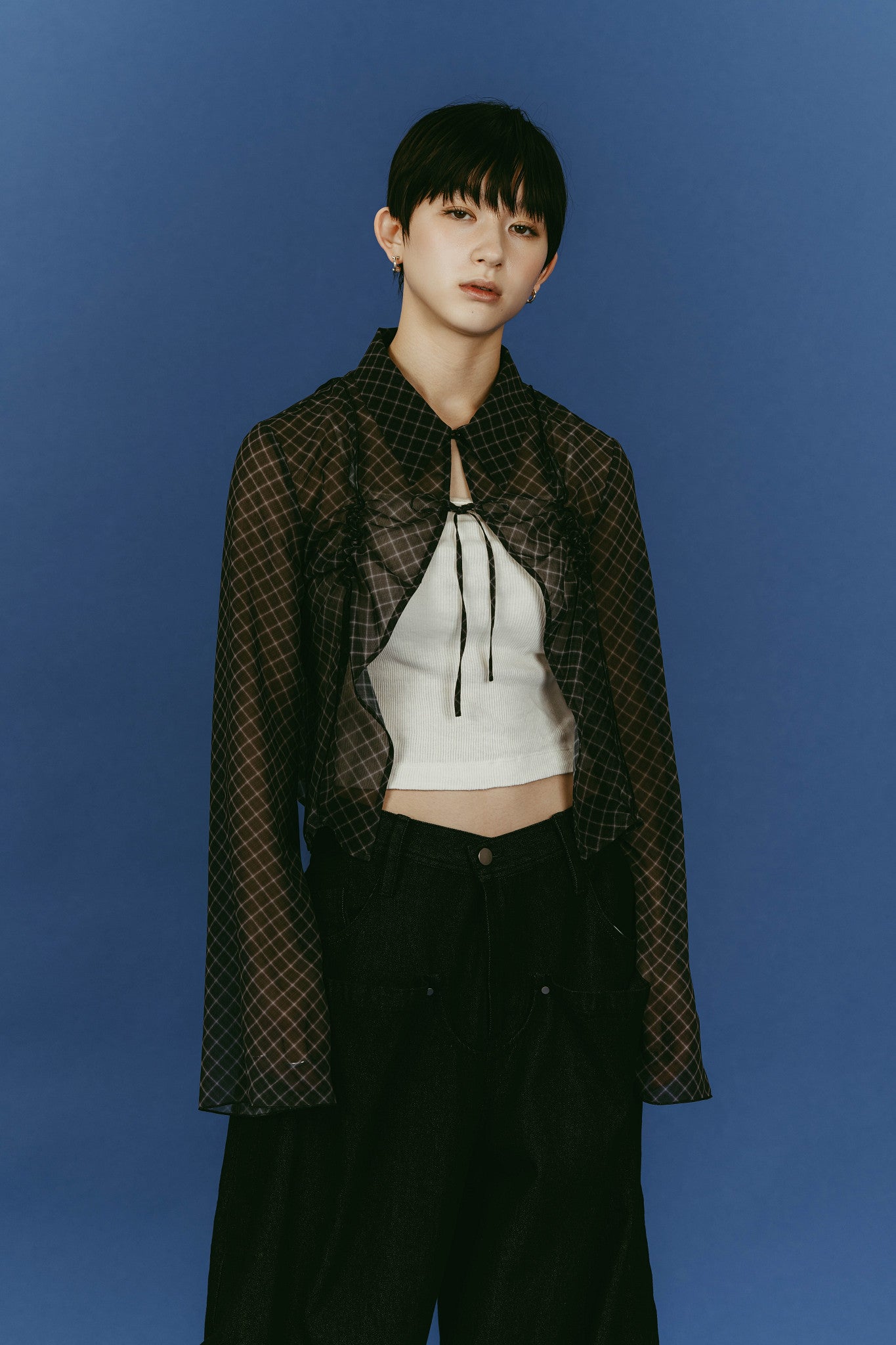 sheer collared blouse