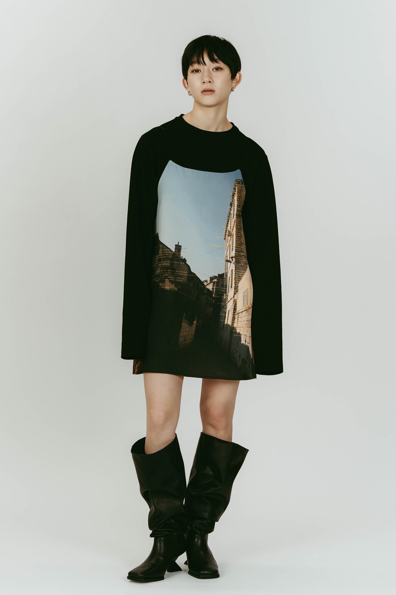 scenery print mini one piece