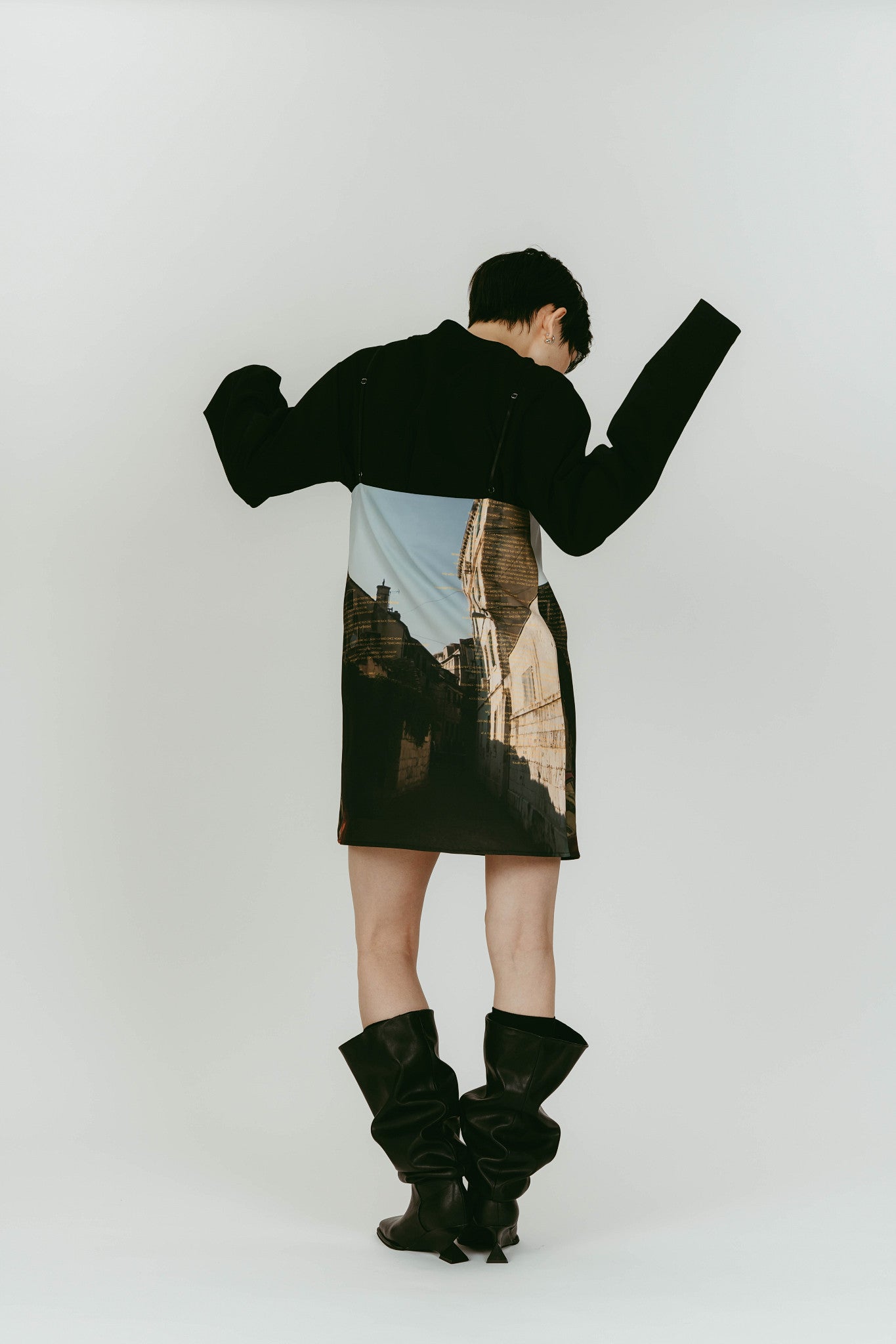 scenery print mini one piece