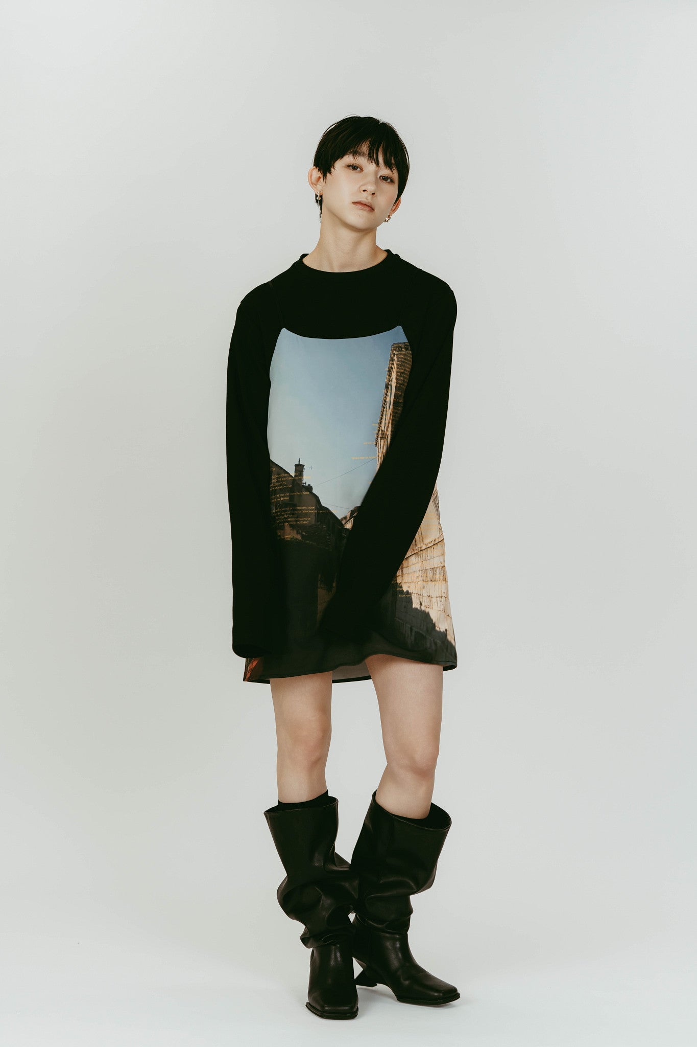 scenery print mini one piece