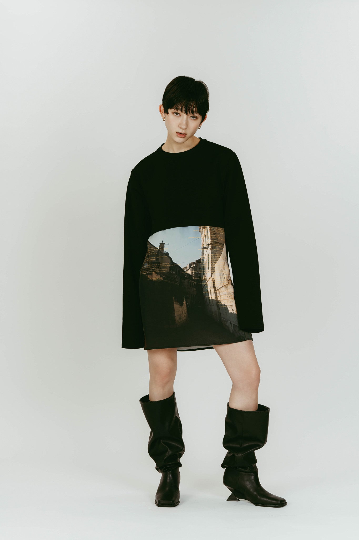 scenery print mini one piece