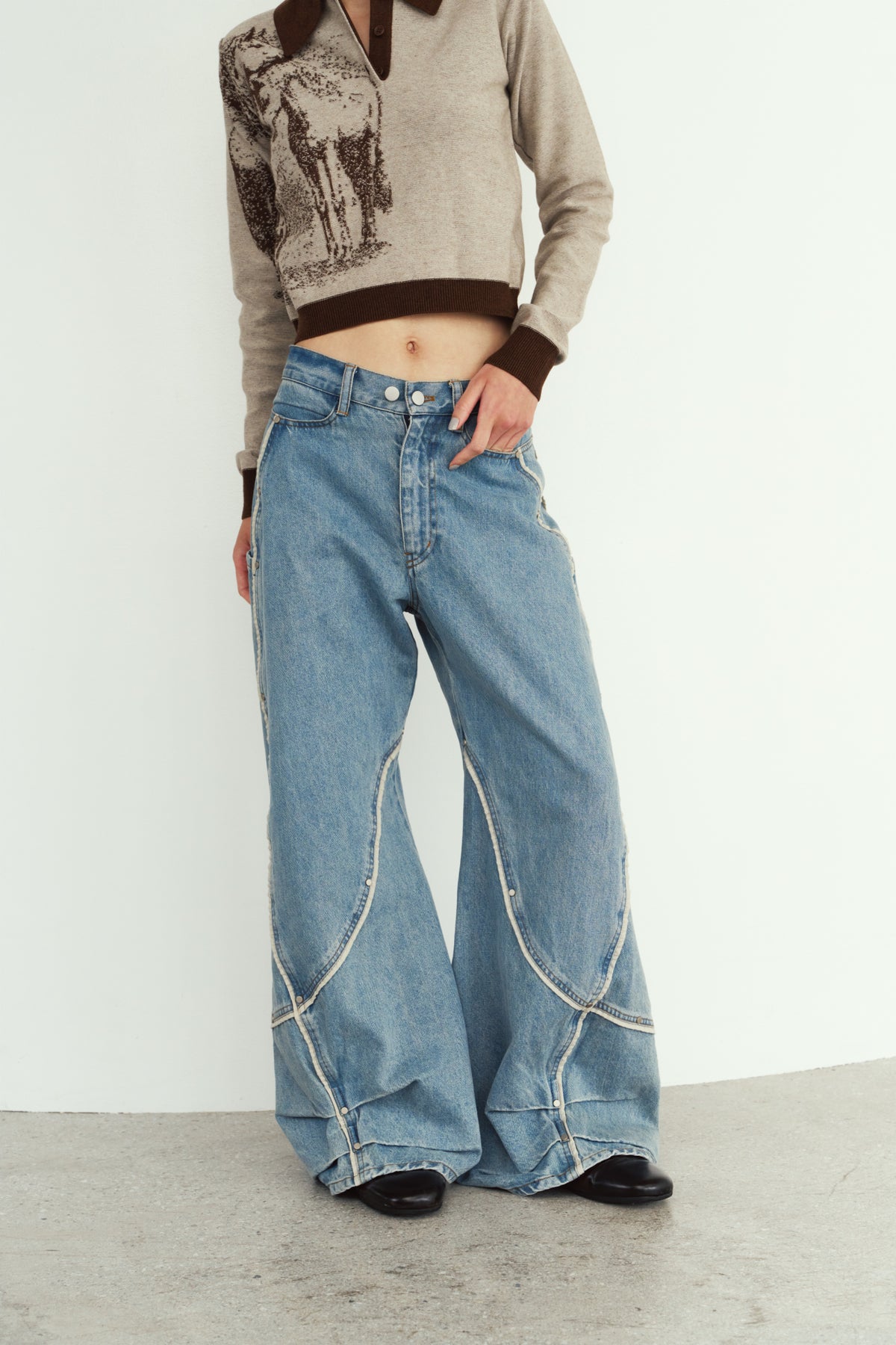 curve utility denim pants(unisex)