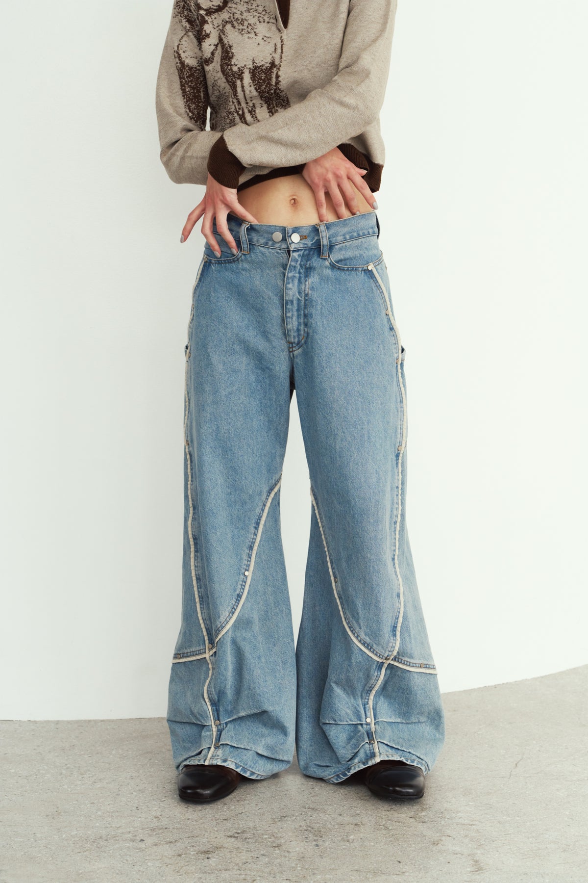 curve utility denim pants(unisex)
