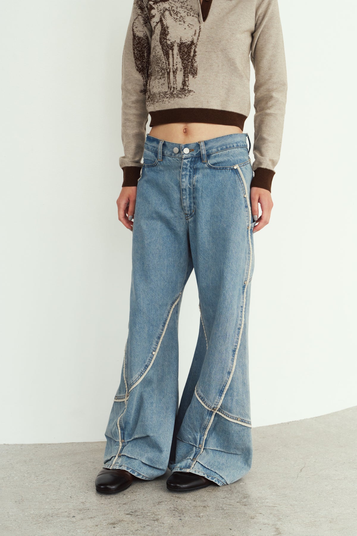 curve utility denim pants(unisex)