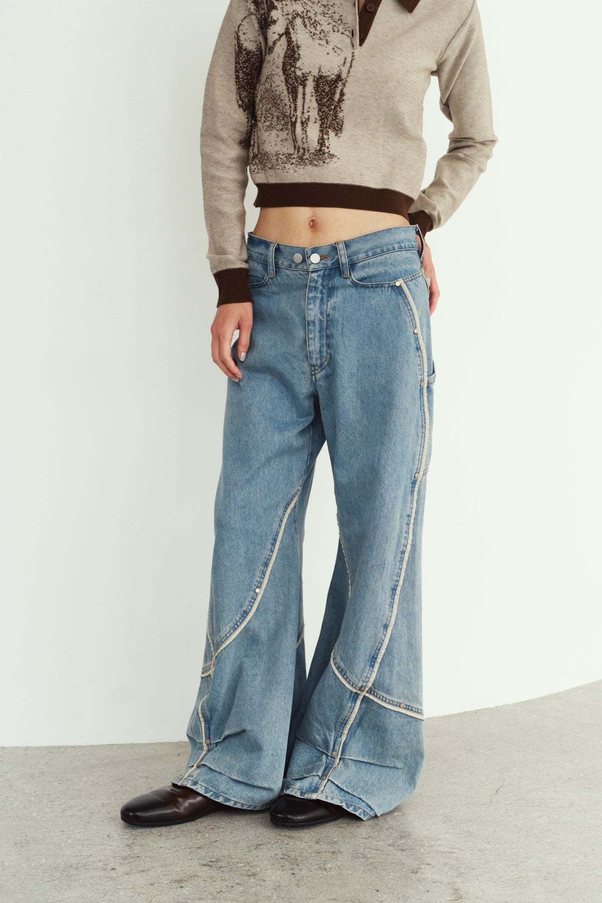 curve utility denim pants(unisex)