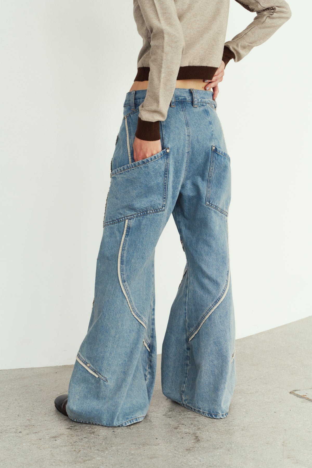 curve utility denim pants(unisex)