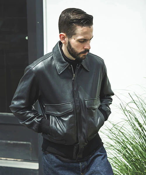 antique hair sheep leather light jacket