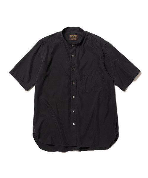 t/r powder cloth band collar ss shirt