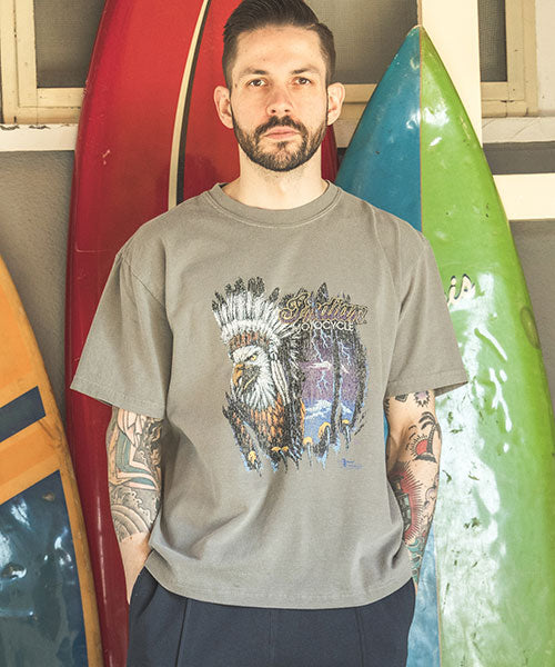 indian motorcycle collaboration / used print t-shirt type-b