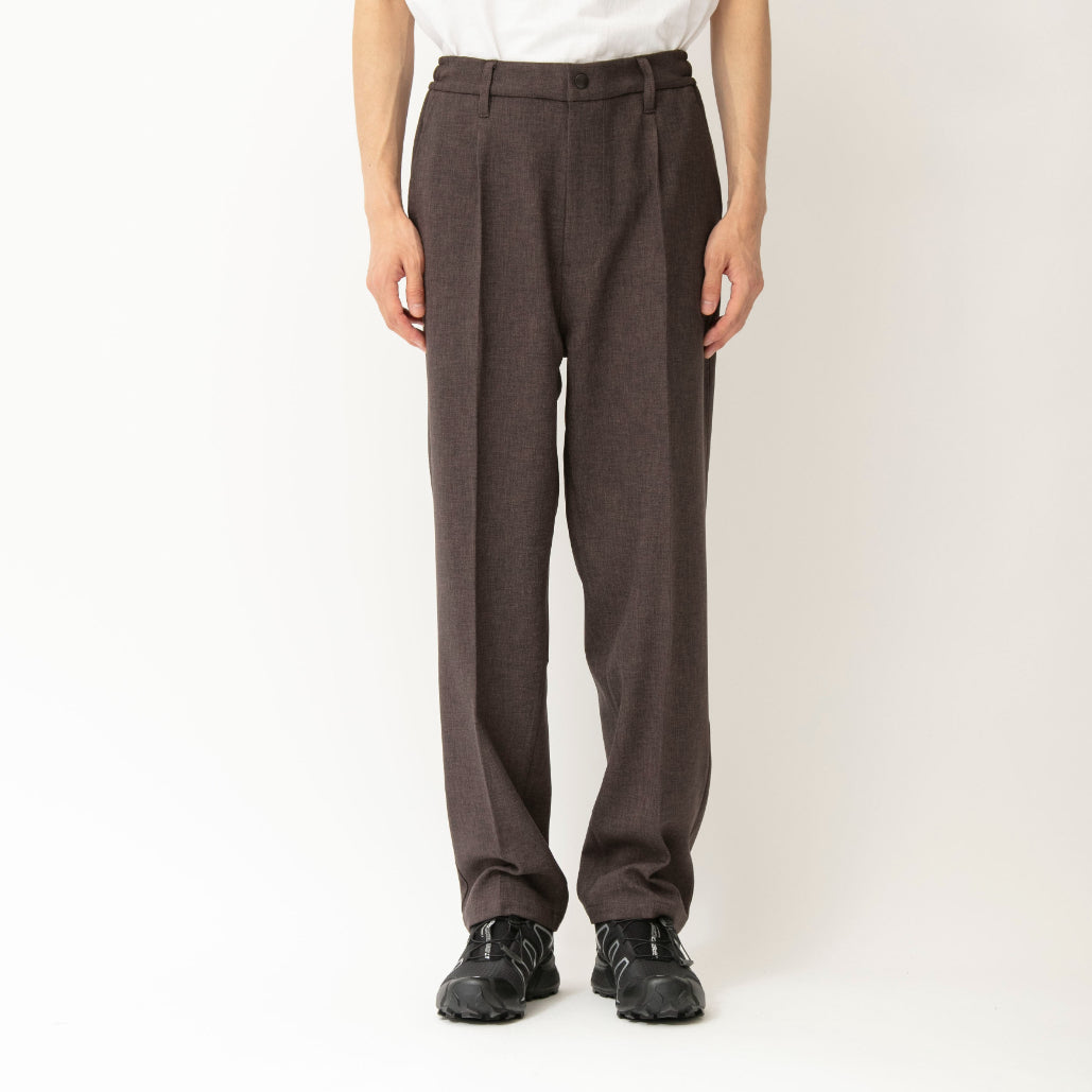 stretch twill one-tuck easy pants