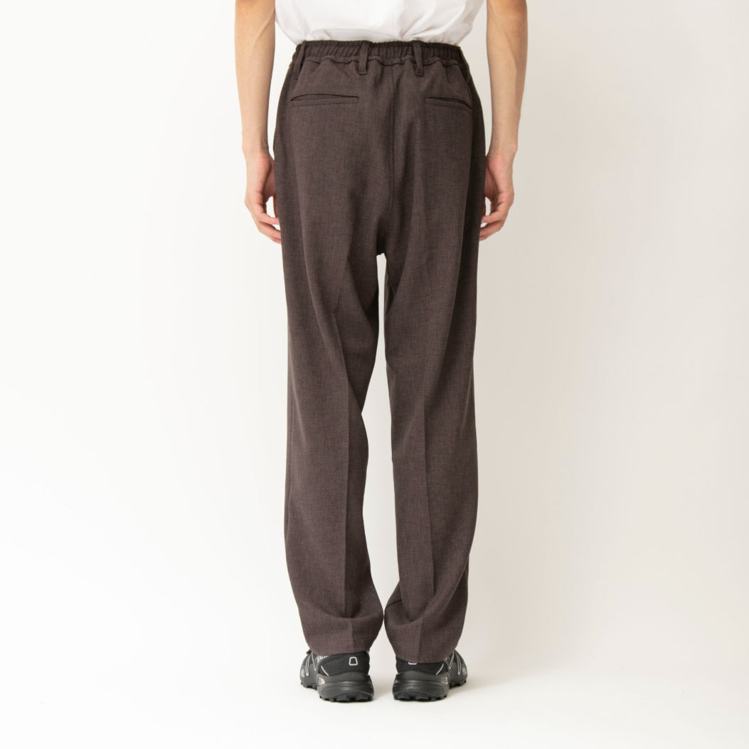 stretch twill one-tuck easy pants
