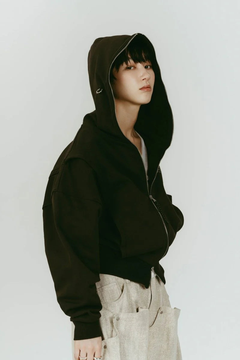 pierced hooded sweatshirt