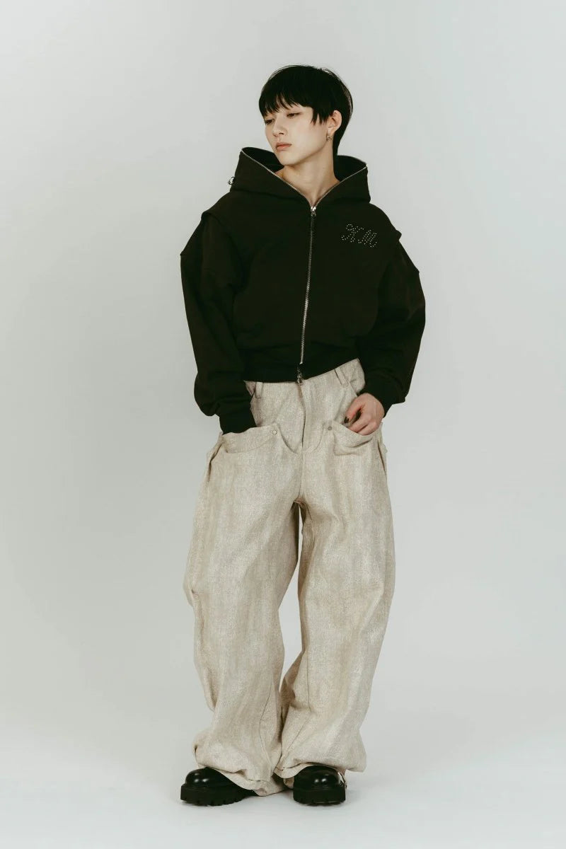 pierced hooded sweatshirt