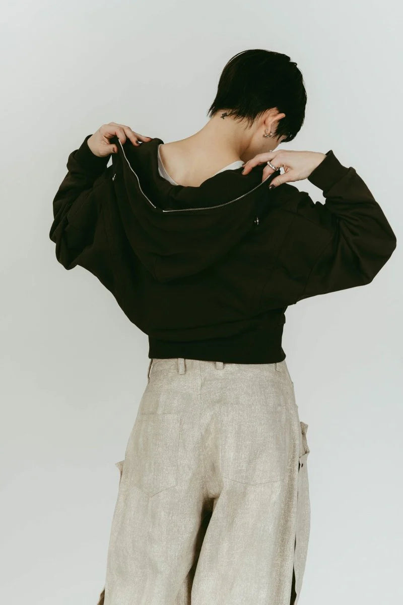 pierced hooded sweatshirt