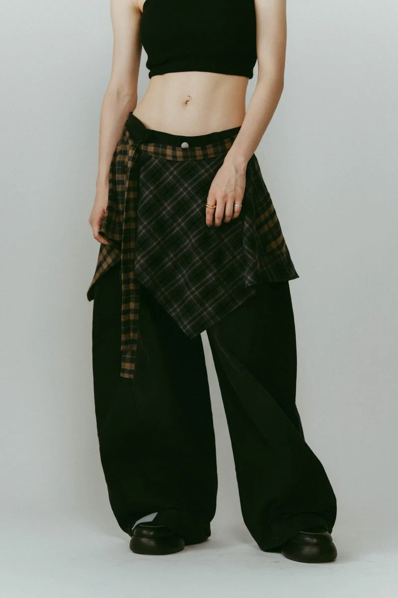 shirt wrap denim pants