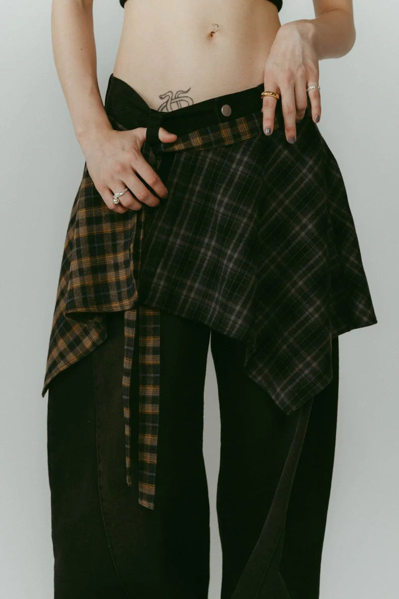 shirt wrap denim pants