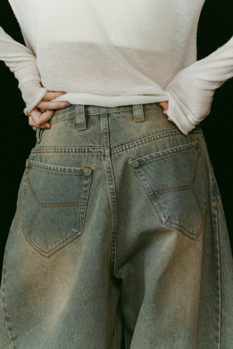 shirt wrap denim pants