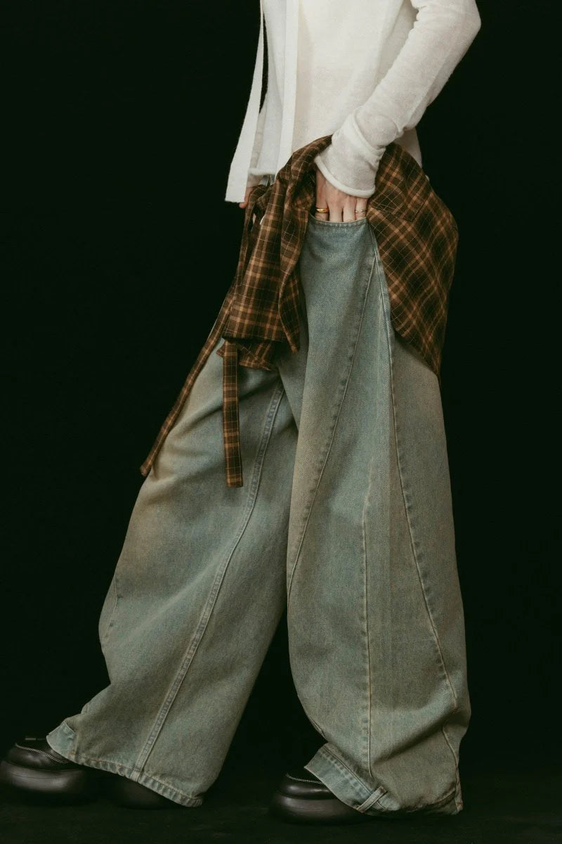 shirt wrap denim pants