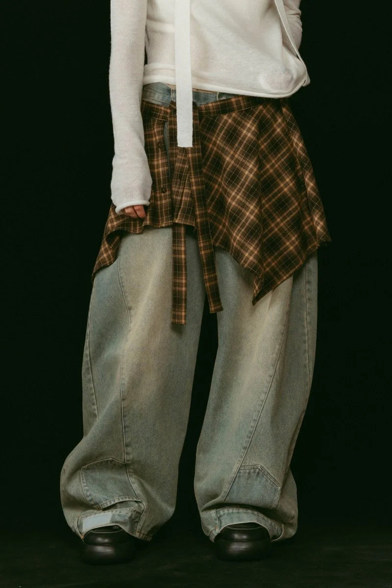 shirt wrap denim pants