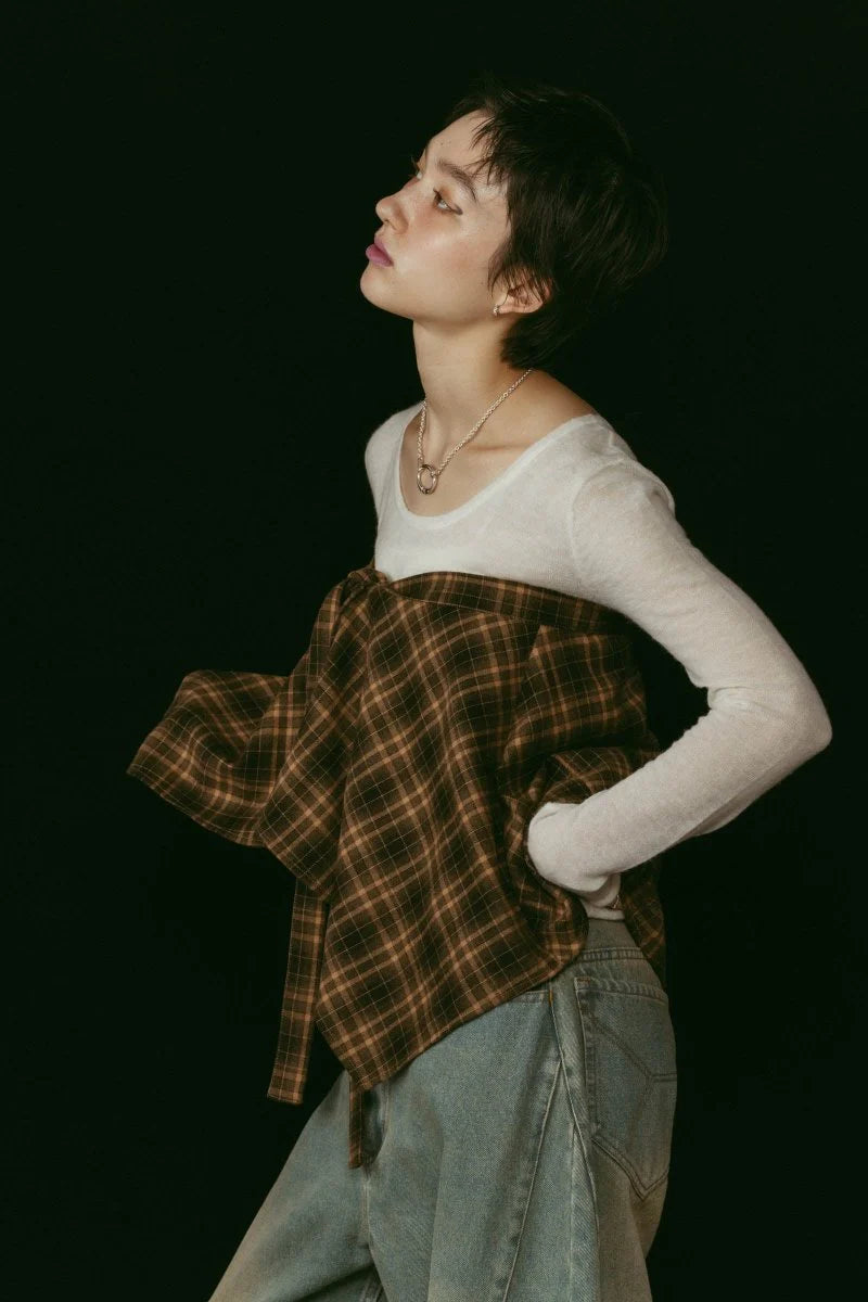 shirt wrap denim pants